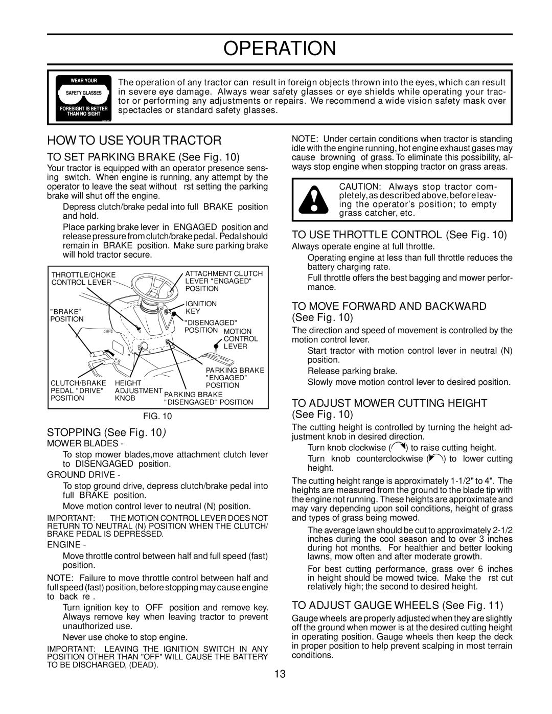 Husqvarna CTH151 owner manual HOW to USE Your Tractor 