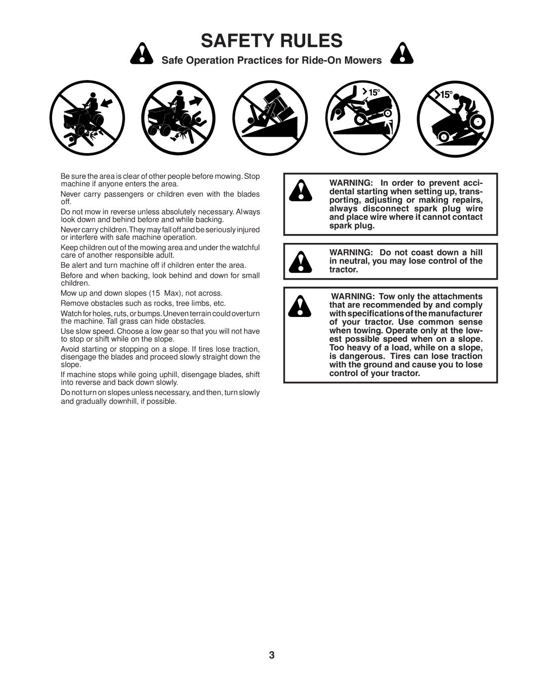 Husqvarna CTH151 owner manual Safety Rules 