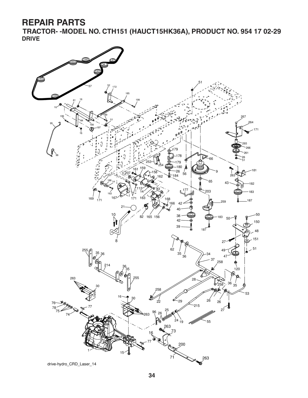 Husqvarna CTH151 owner manual Drive 