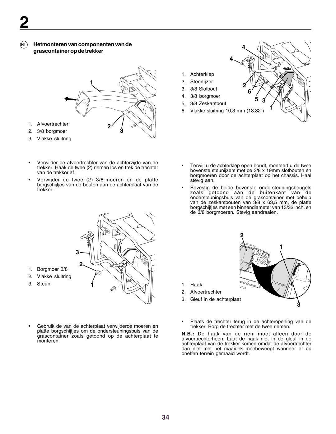 Husqvarna CTH160II instruction manual Sluitring 