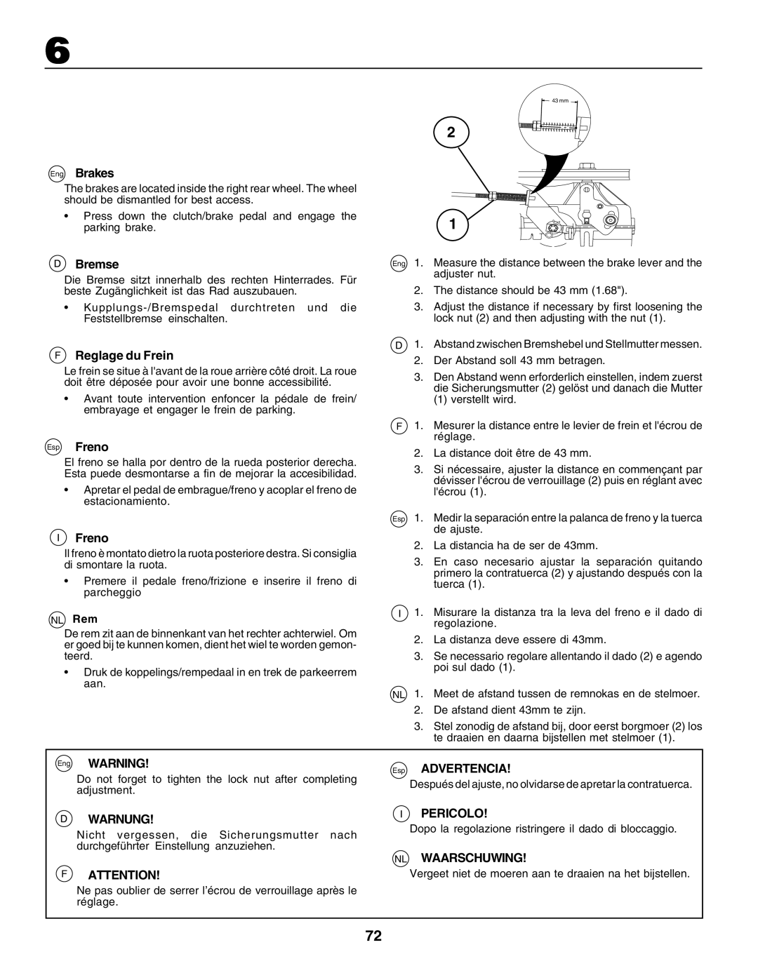 Husqvarna CTH170 instruction manual Advertencia 