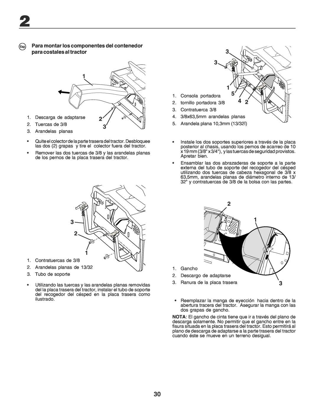 Husqvarna CTH170 instruction manual Descarga de adaptarse 