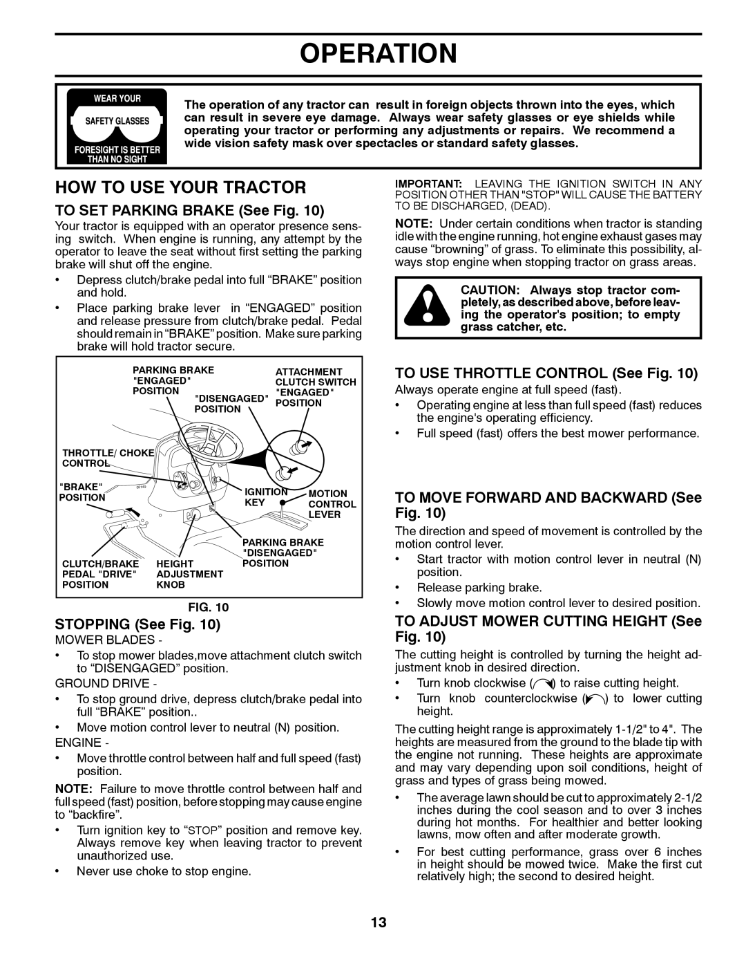 Husqvarna CTH1736 owner manual HOW to USE Your Tractor 