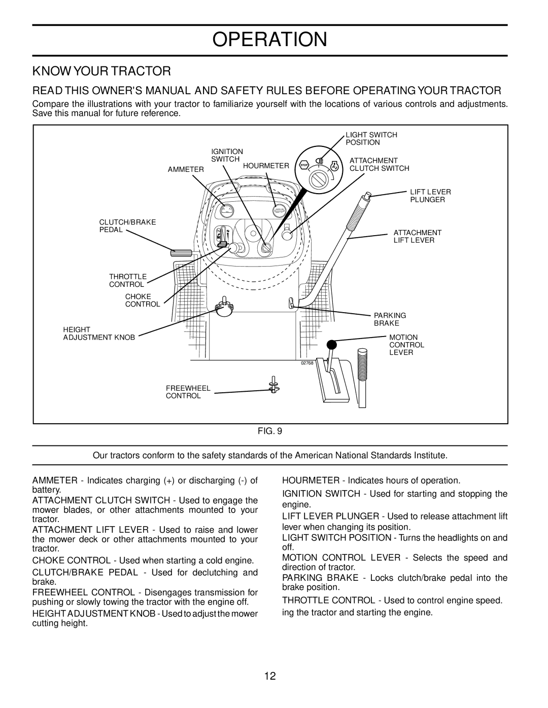 Husqvarna CTH180 XP 02764 owner manual Know Your Tractor 