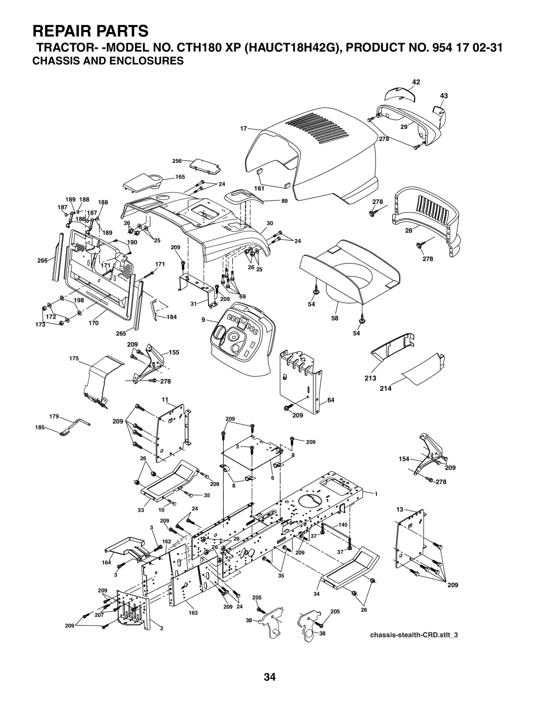 Husqvarna CTH180 XP 02764 owner manual 213 