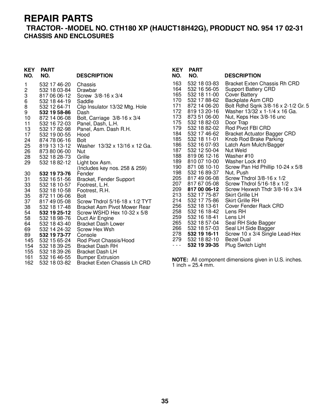 Husqvarna CTH180 XP 02764 owner manual Chassis and Enclosures, 817 00 