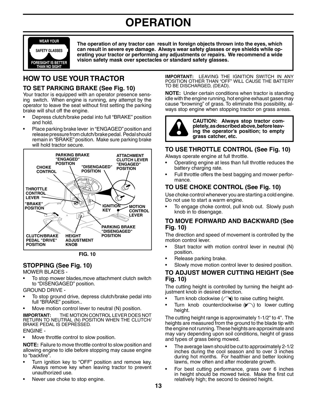 Husqvarna CTH180 XP owner manual HOW to USE Your Tractor 