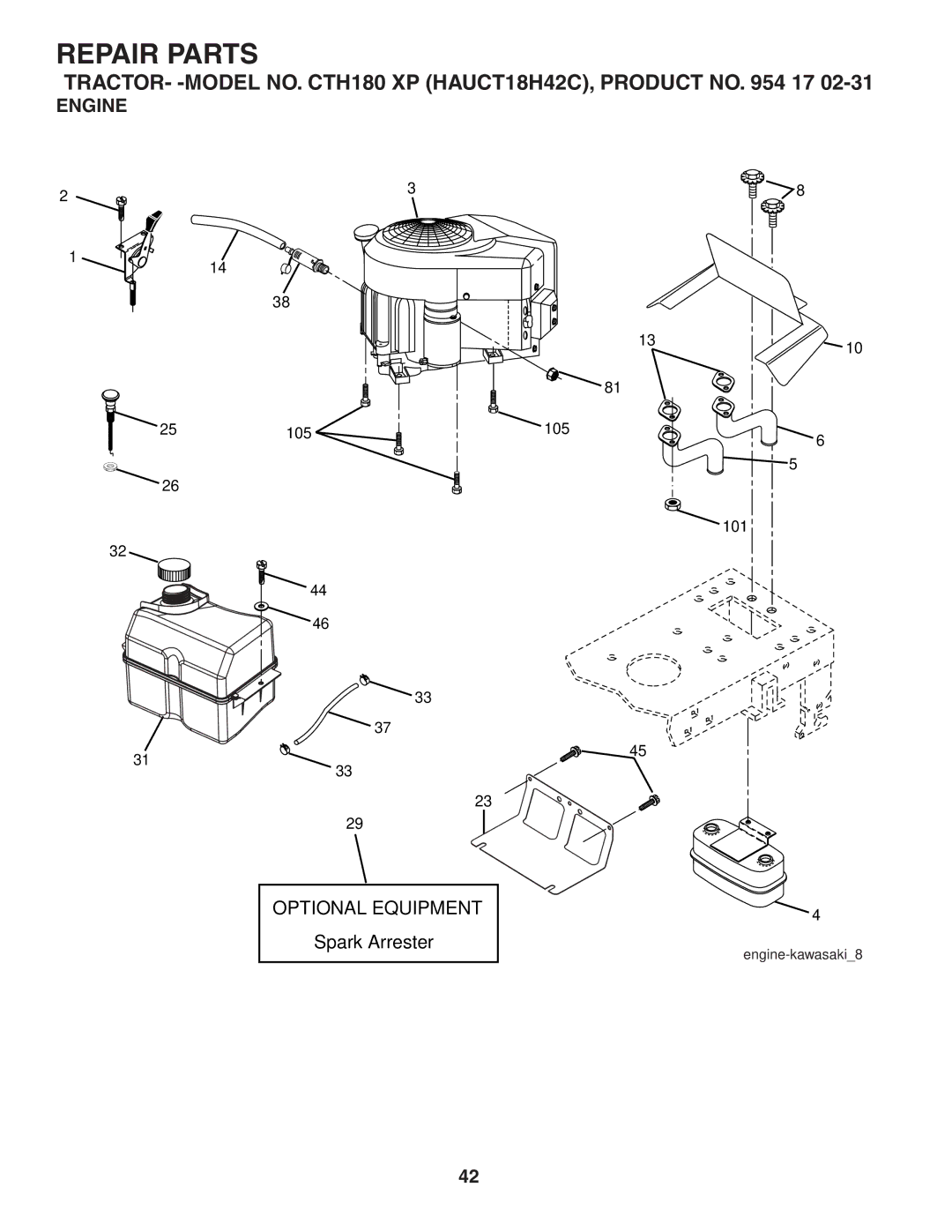 Husqvarna CTH180 XP owner manual Engine 