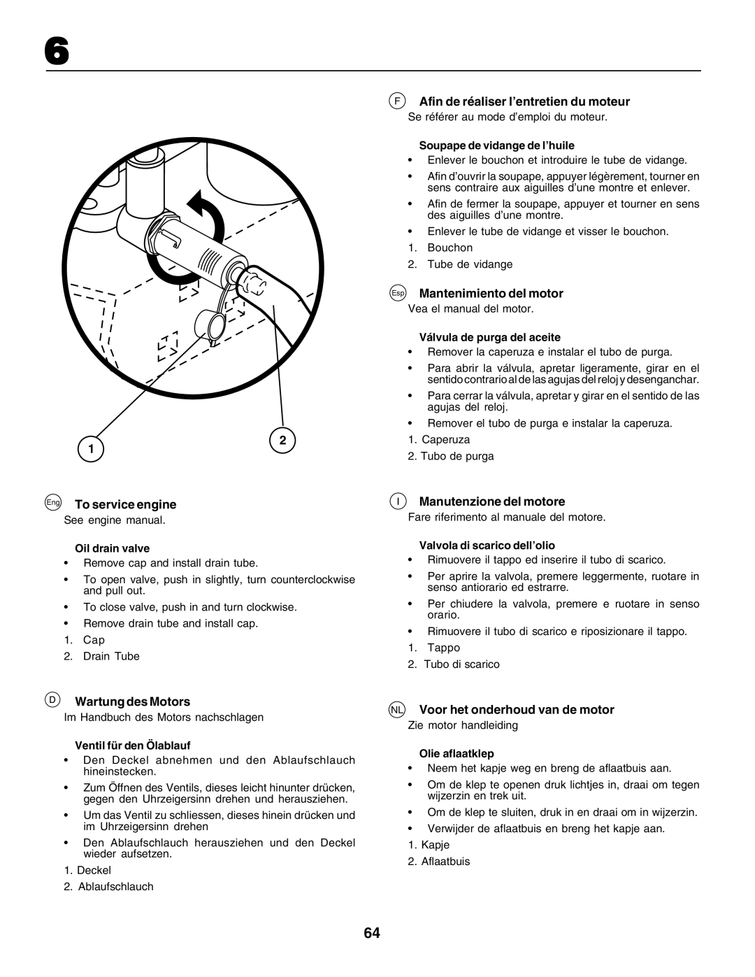 Husqvarna CTH200 instruction manual Afin de réaliser l’entretien du moteur, Esp Mantenimiento del motor, Wartung des Motors 