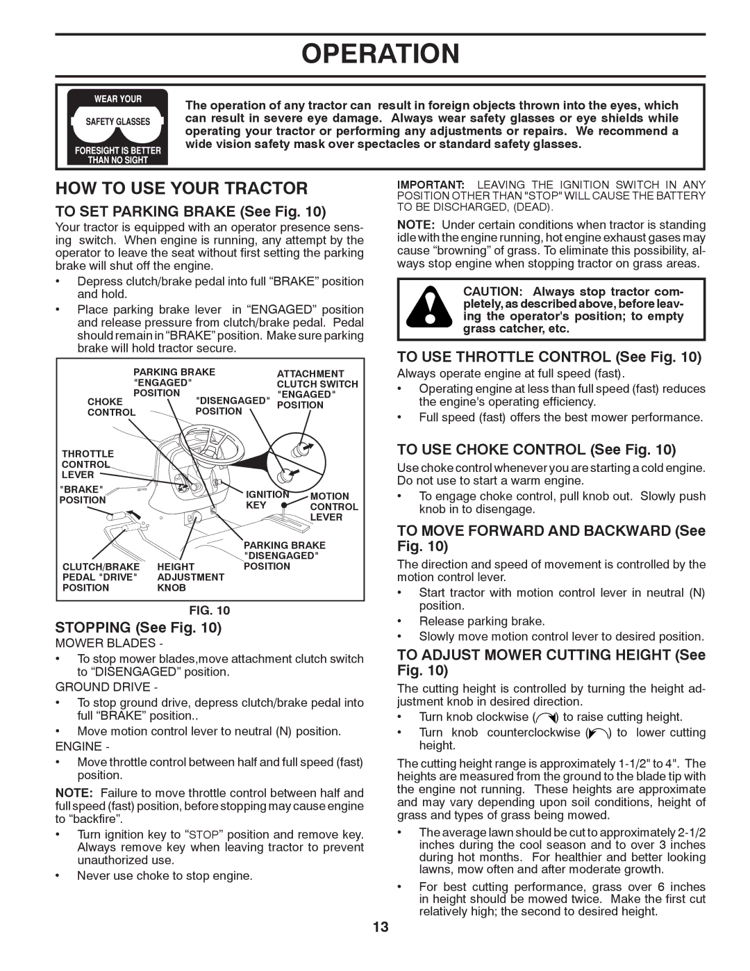 Husqvarna CTH2036 TWIN owner manual HOW to USE Your Tractor 