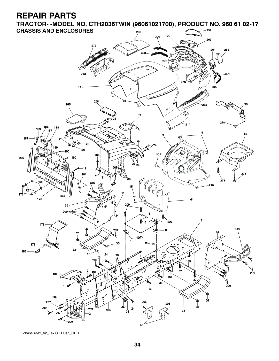 Husqvarna CTH2036 owner manual Chassis and Enclosures 