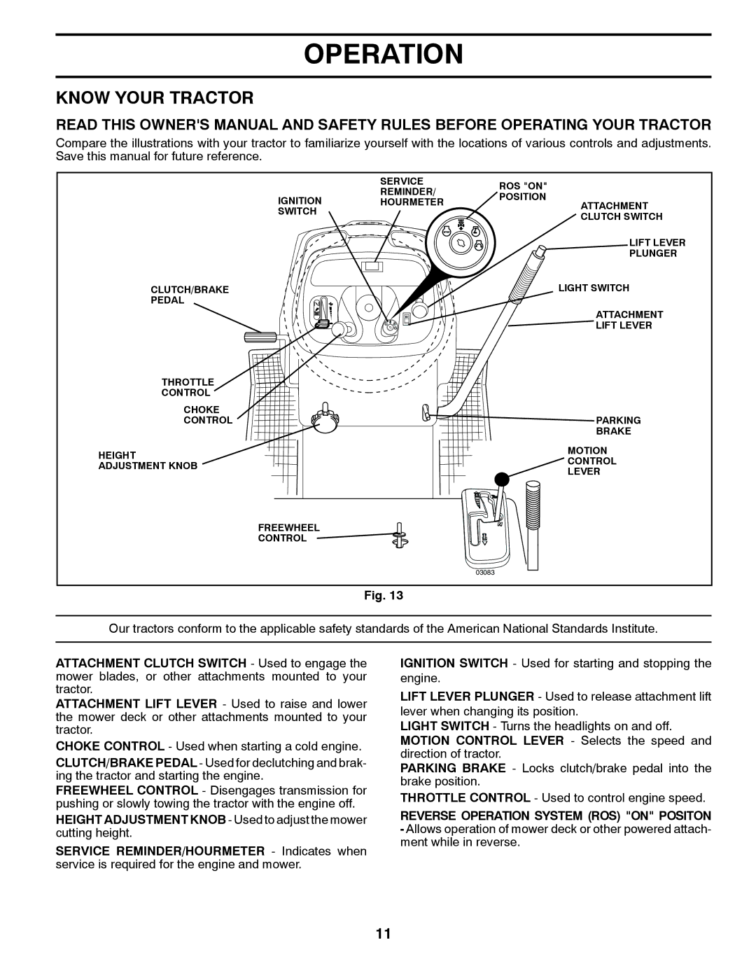 Husqvarna CTH2036T manual Know Your Tractor 