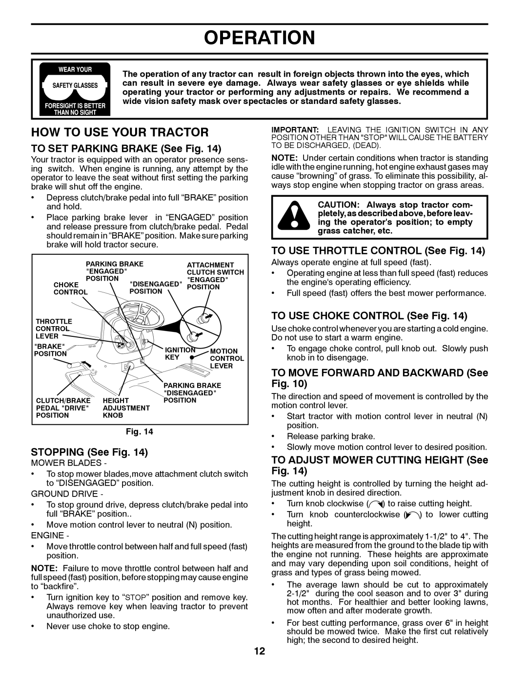 Husqvarna CTH2036T manual HOW to USE Your Tractor 