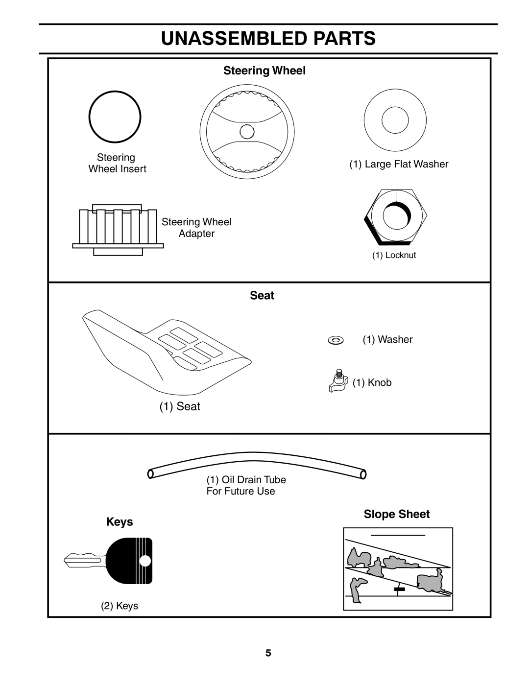 Husqvarna CTH2036T manual Unassembled Parts 