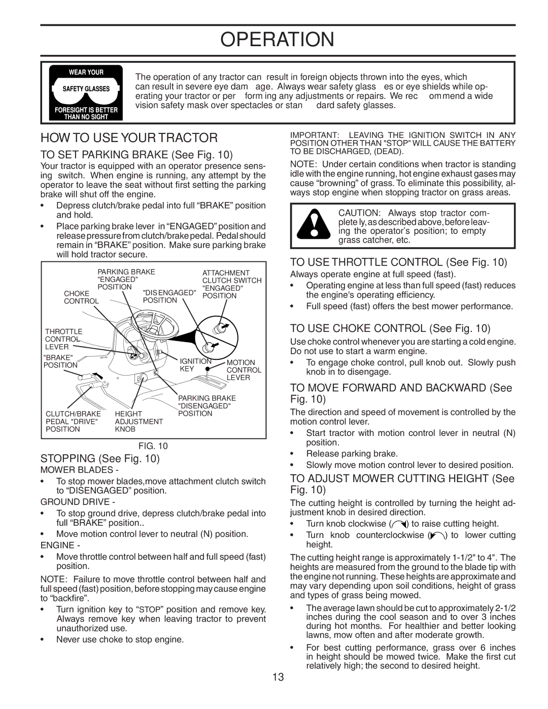 Husqvarna CTH2542 XP owner manual HOW to USE Your Tractor 