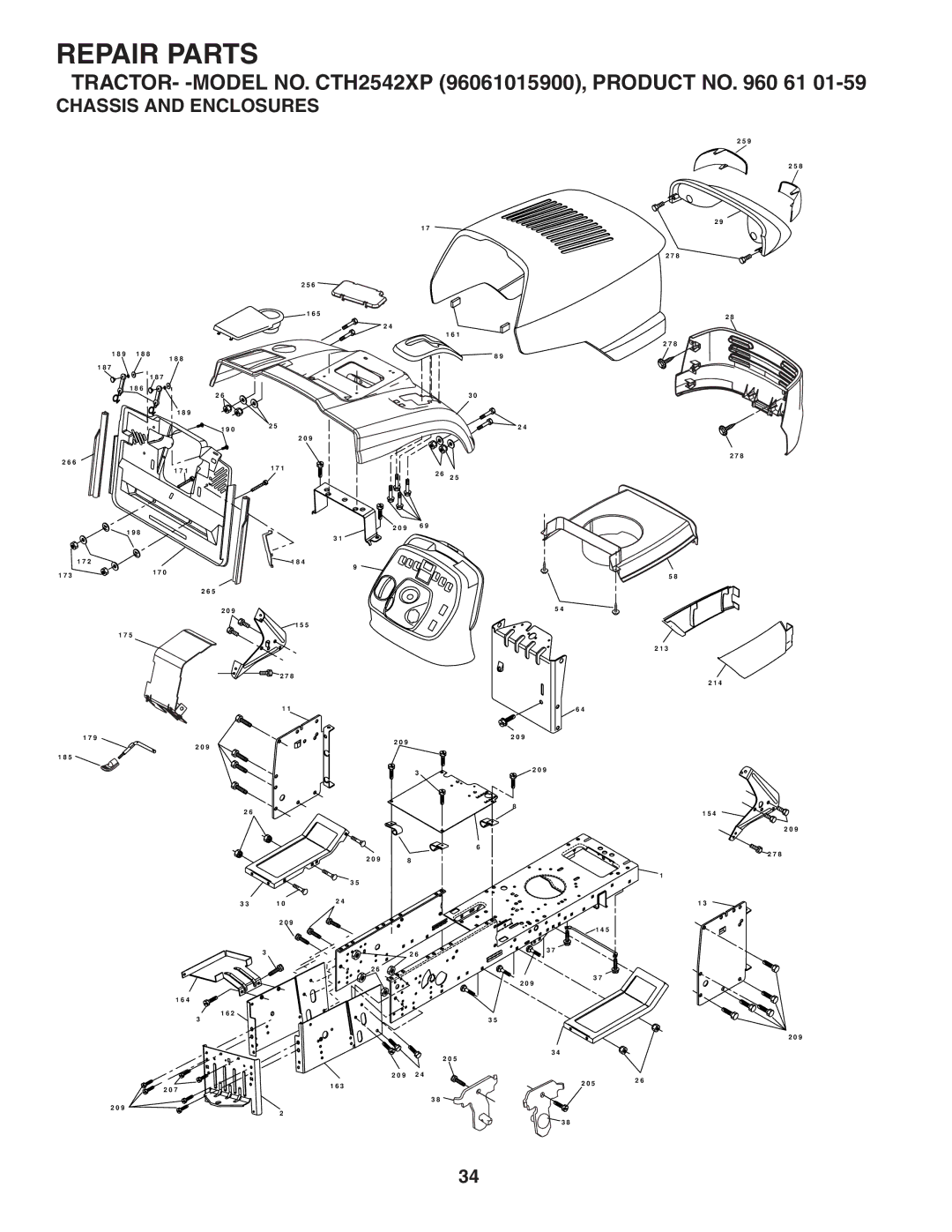 Husqvarna CTH2542 XP owner manual Chassis and Enclosures 