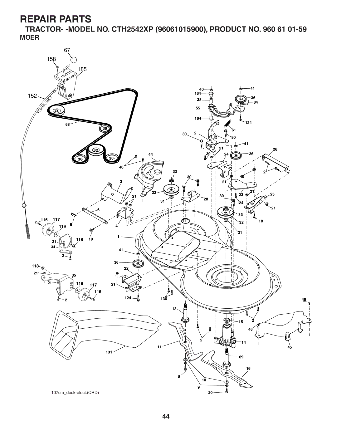 Husqvarna CTH2542 XP owner manual Mower 