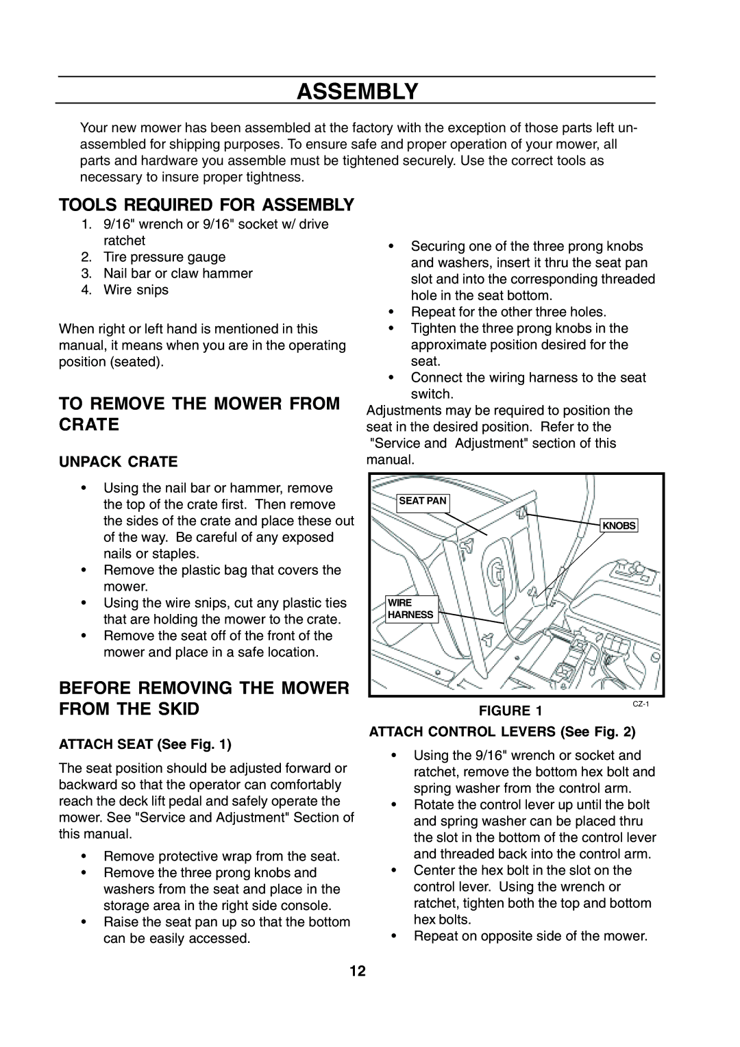 Husqvarna CZE 4818 manual Tools Required for Assembly, To Remove the Mower from Crate, Unpack Crate 