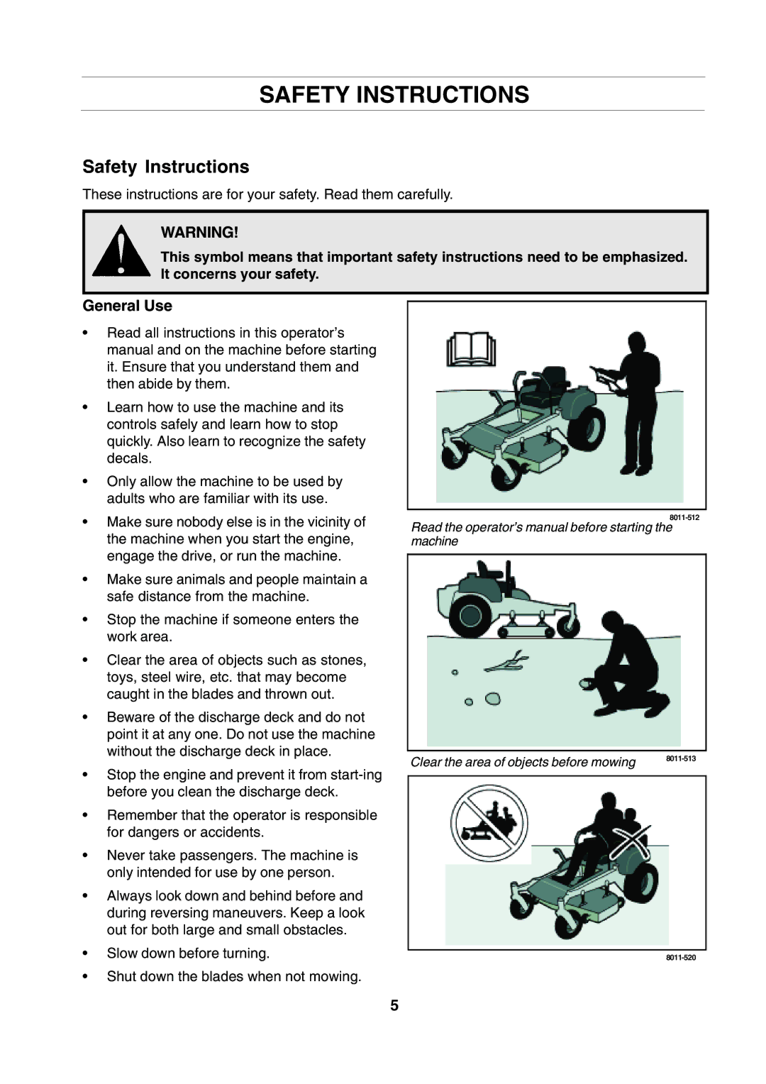 Husqvarna CZE 4818 manual Safety Instructions, General Use 