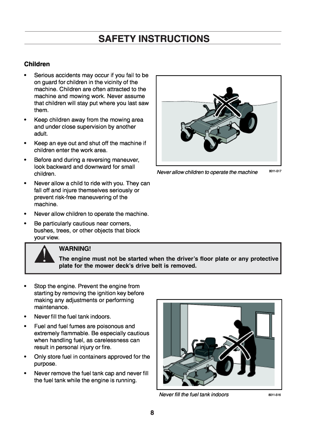 Husqvarna CZE 4818 manual Safety Instructions, Children 