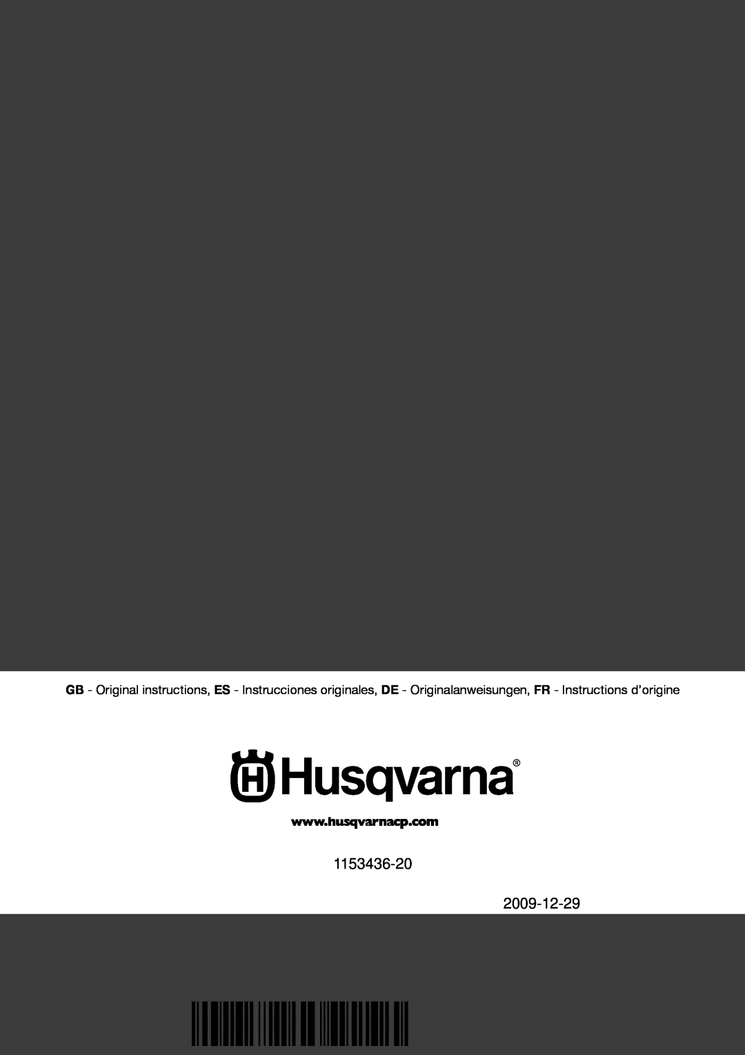 Husqvarna DC5500 manuel dutilisation ´z+UK ¶0z¨ ´z+UK ¶0z¨, 1153436-20 