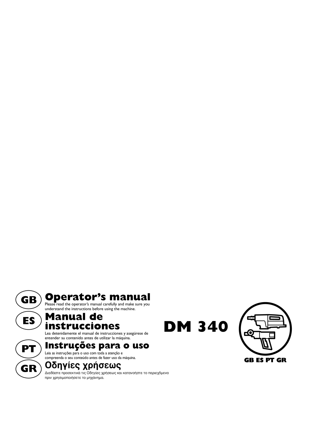 Husqvarna 1152417-30, DM 340 manual Operator’s manual 