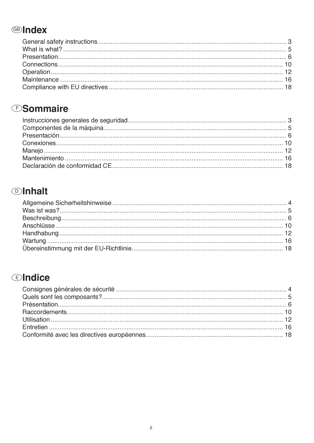 Husqvarna dm 406 h manuel dutilisation GB Index 