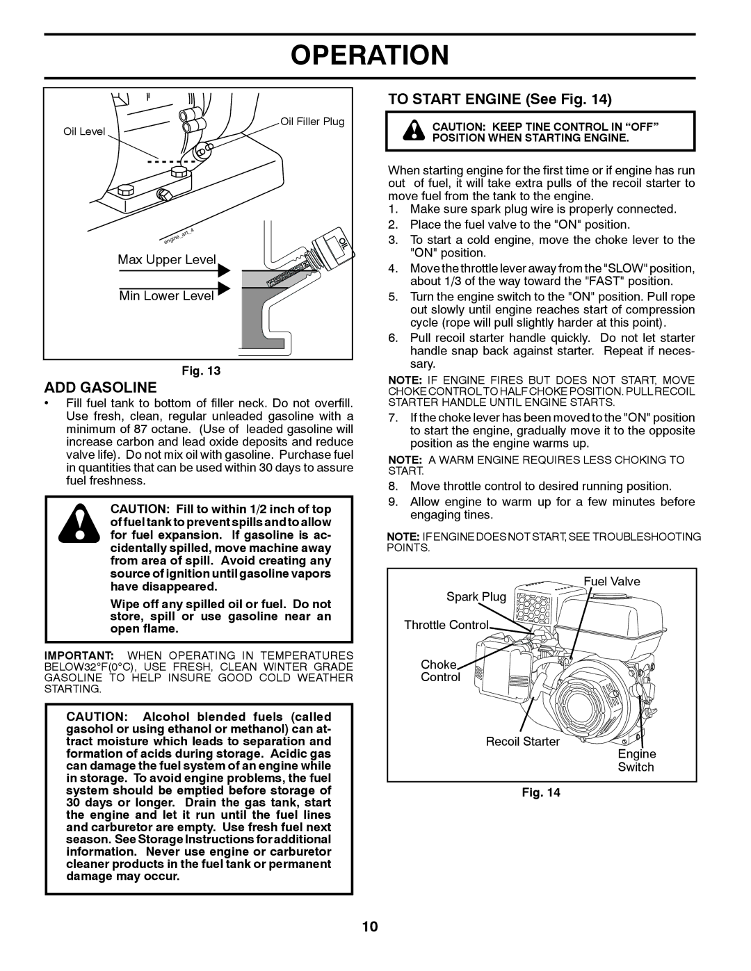 Husqvarna DRT 900 owner manual ADD Gasoline, To Start Engine See Fig 