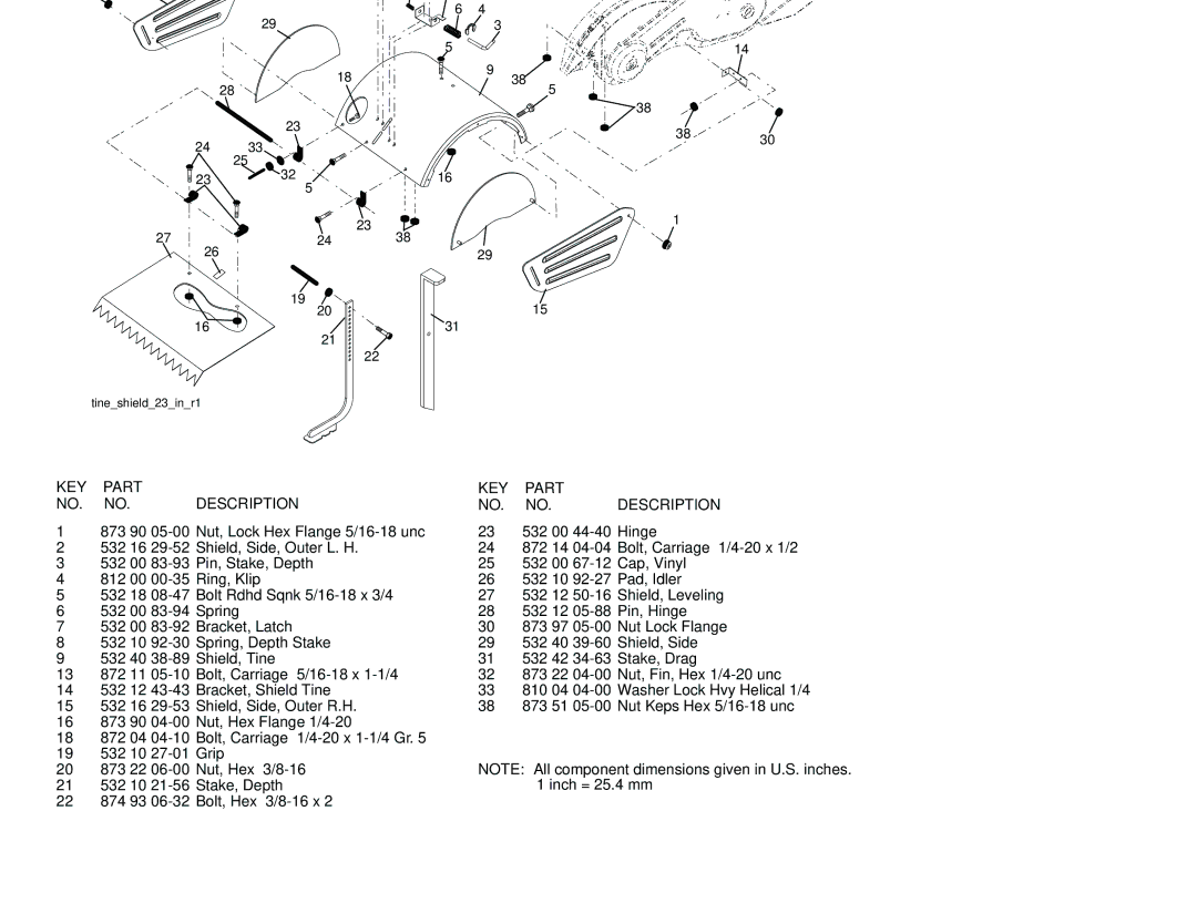 Husqvarna DRT 900 owner manual Tine Shield 