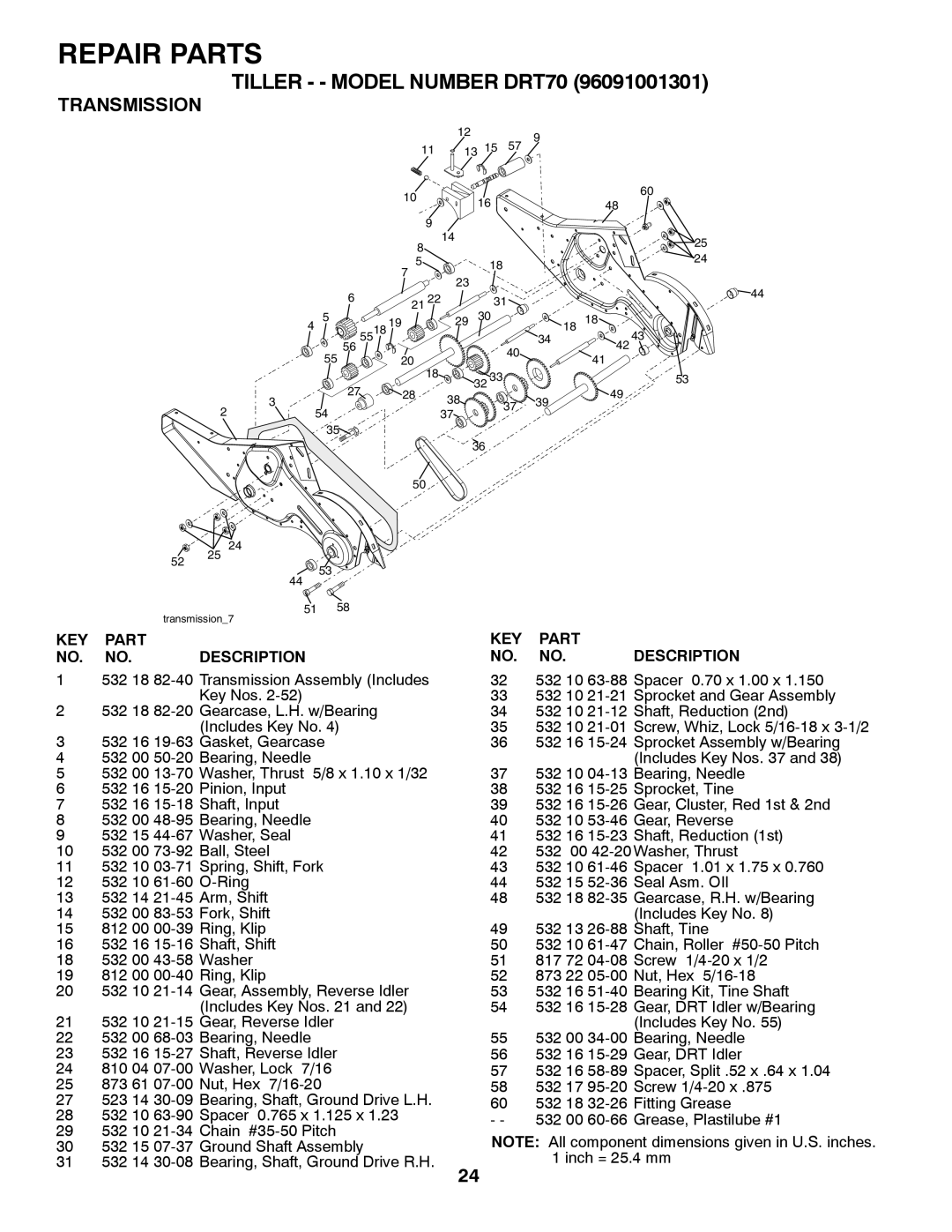 Husqvarna DRT70 owner manual Transmission7 