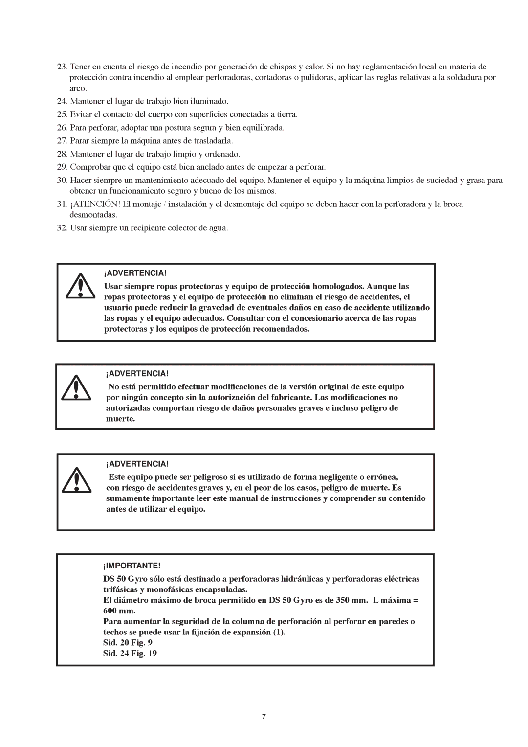 Husqvarna DS 50 manuel dutilisation ¡Advertencia 