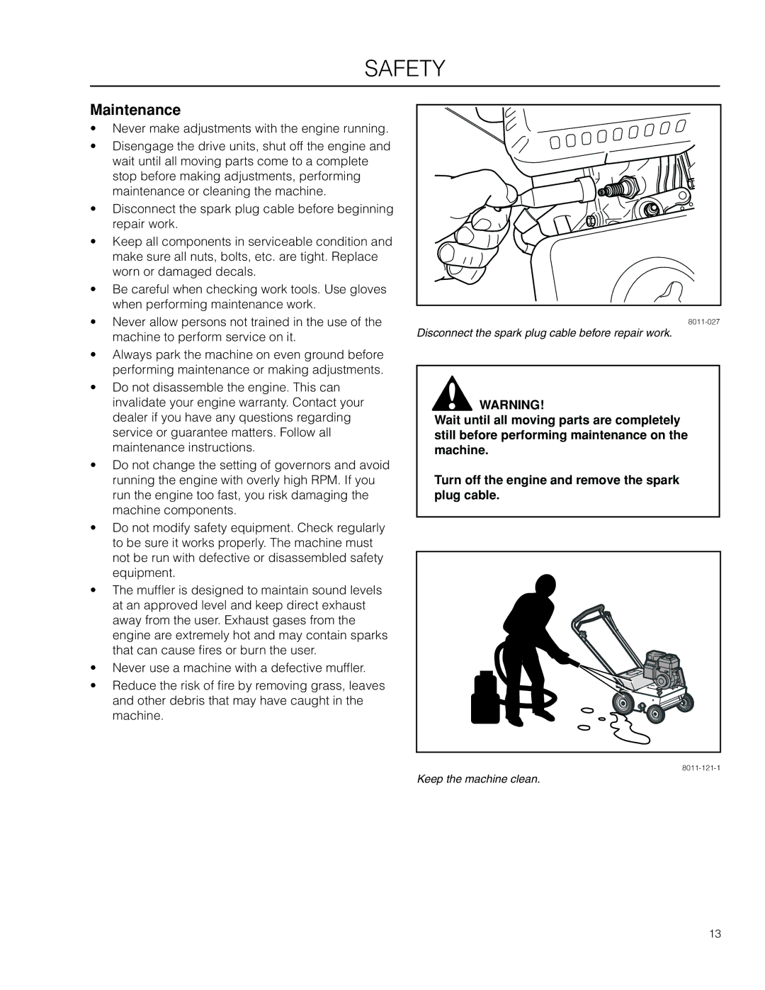 Husqvarna 966067201, DT18BF, SD22B5DSA, 966067101, DTF6(BF), 966067001, DTF226, 966067801 manual Maintenance 