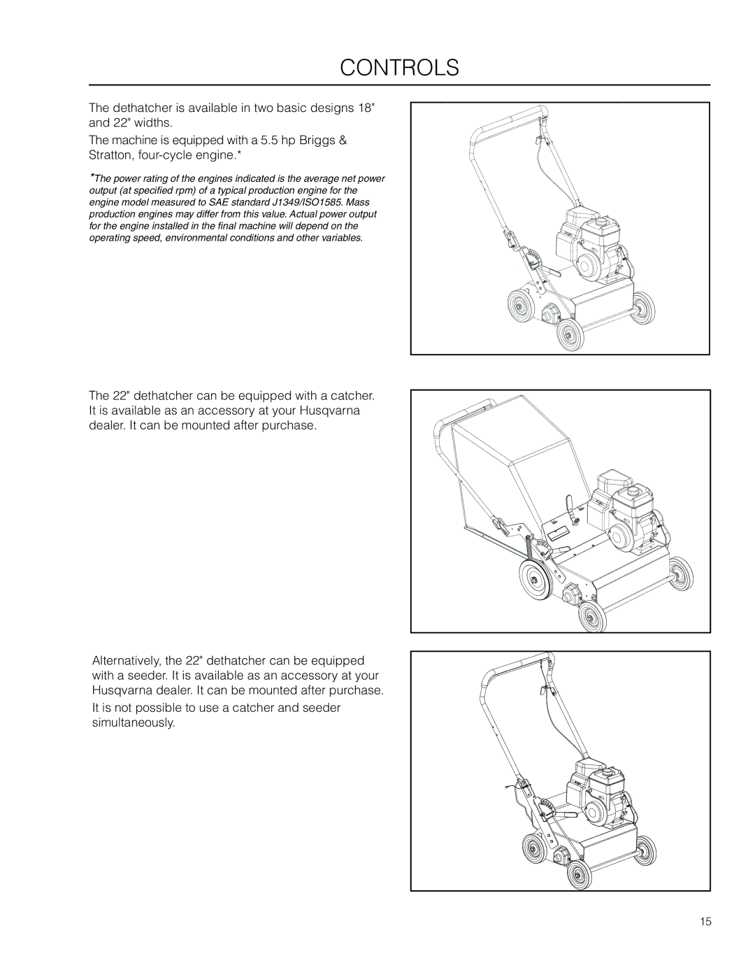 Husqvarna 966067801, DT18BF, SD22B5DSA, 966067101, DTF6(BF), 966067001, 966067201, DTF226 manual Controls 