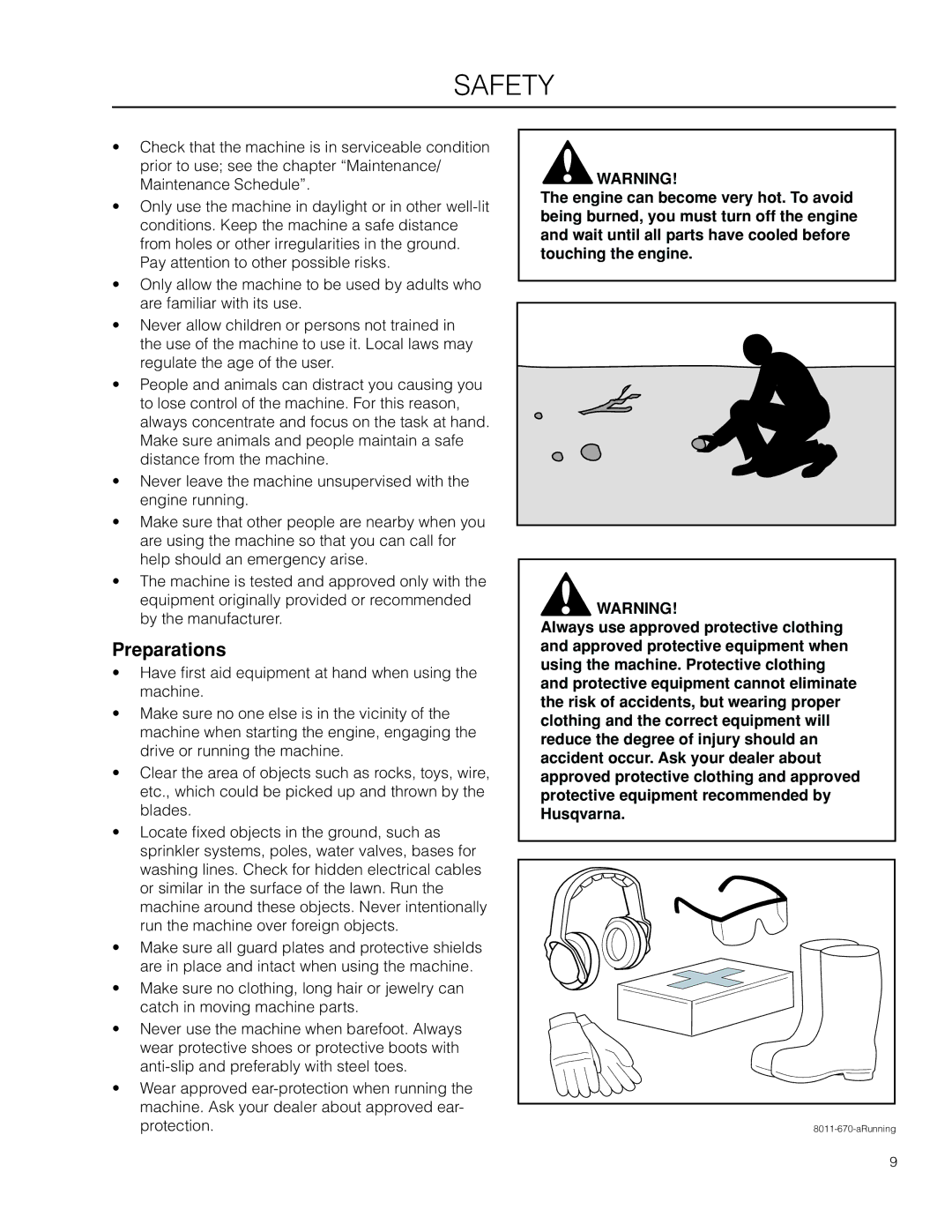 Husqvarna SD22B5DSA, DT18BF, 966067101, DTF6(BF), 966067001, 966067201, DTF226, 966067801 manual Preparations 