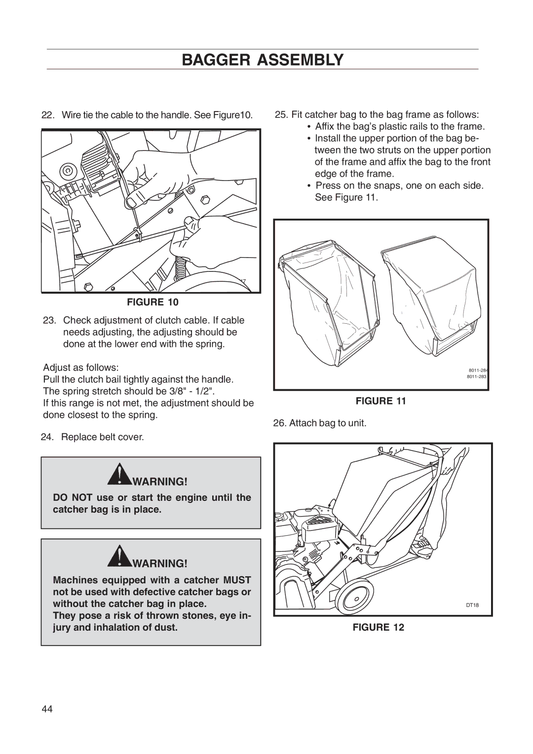 Husqvarna DT22 manual Wire tie the cable to the handle. See 