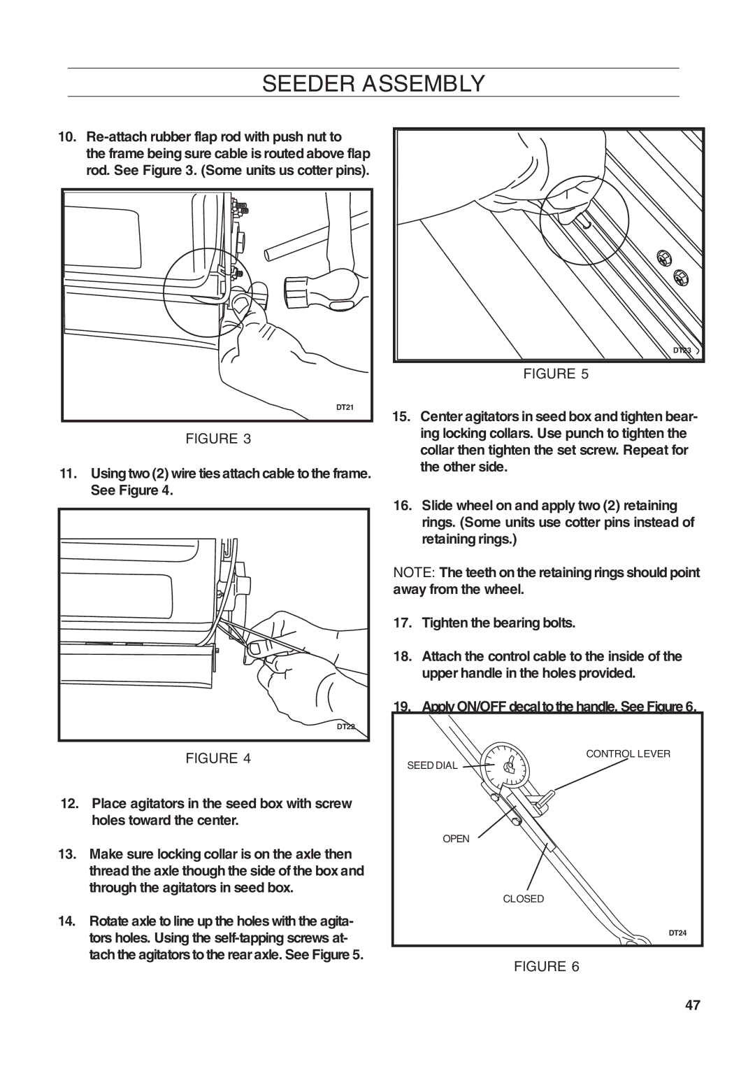 Husqvarna DT22 manual Re-attach rubber flap rod with push nut to 