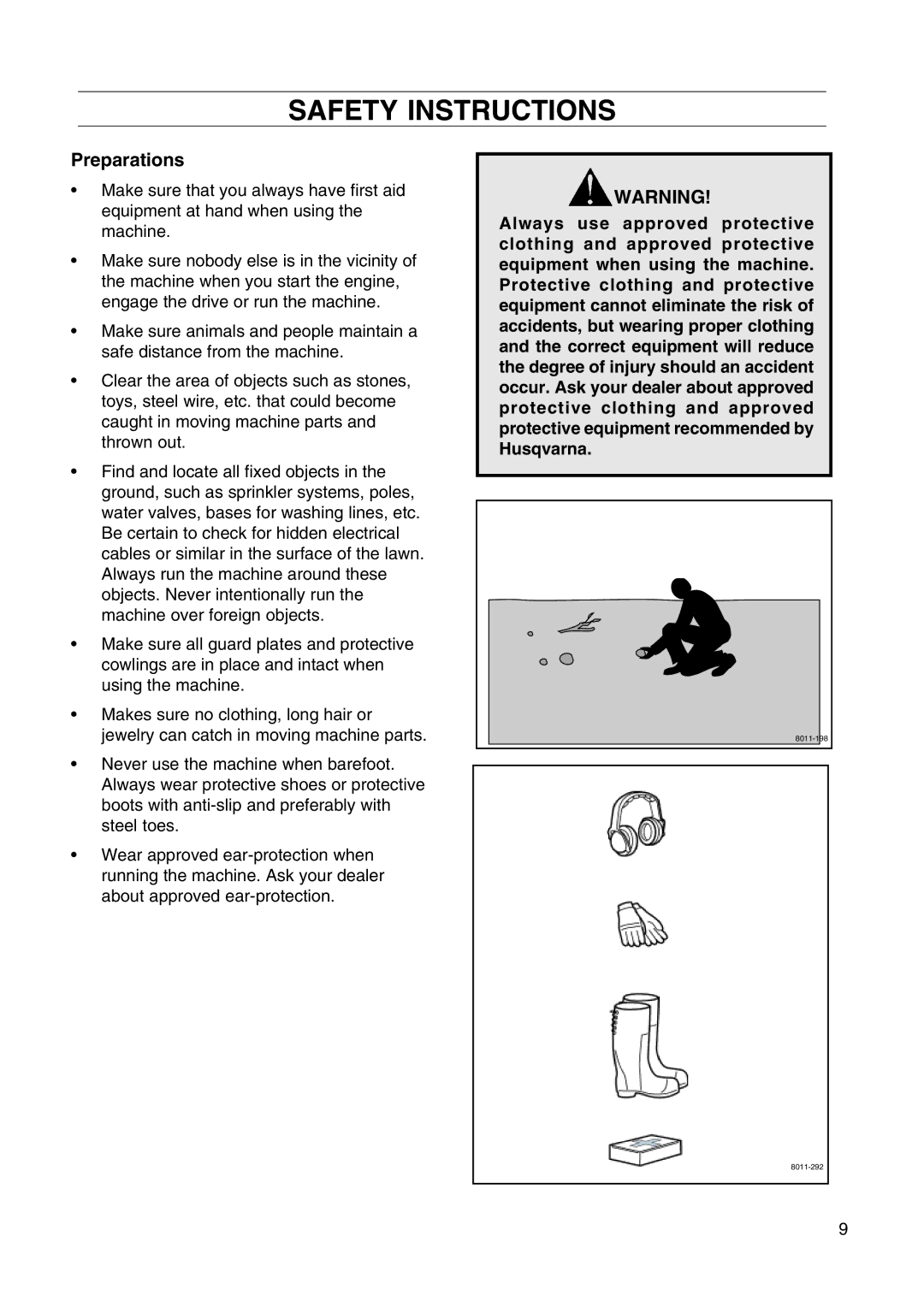 Husqvarna DT22 manual Preparations 