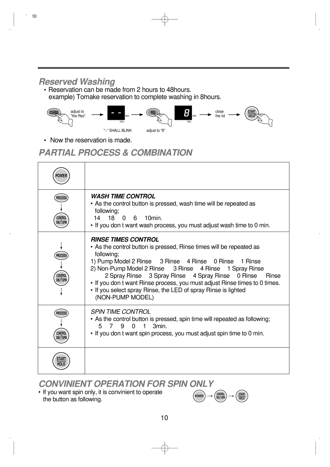 Husqvarna DWF-8089, DWF-7589 instruction manual Partial Process & Combination 