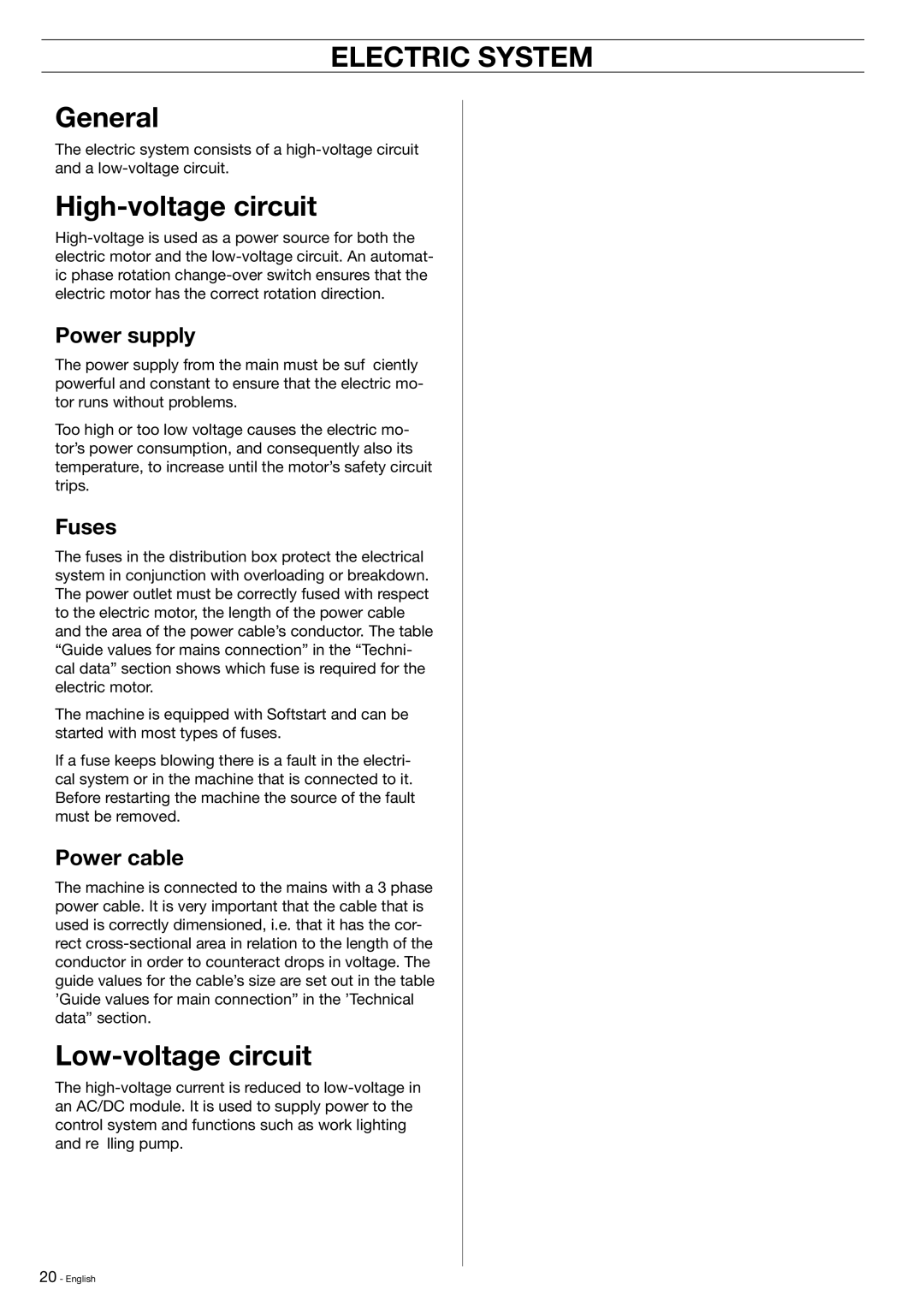 Husqvarna DXR-310 manual Electric System, High-voltage circuit, Low-voltage circuit 