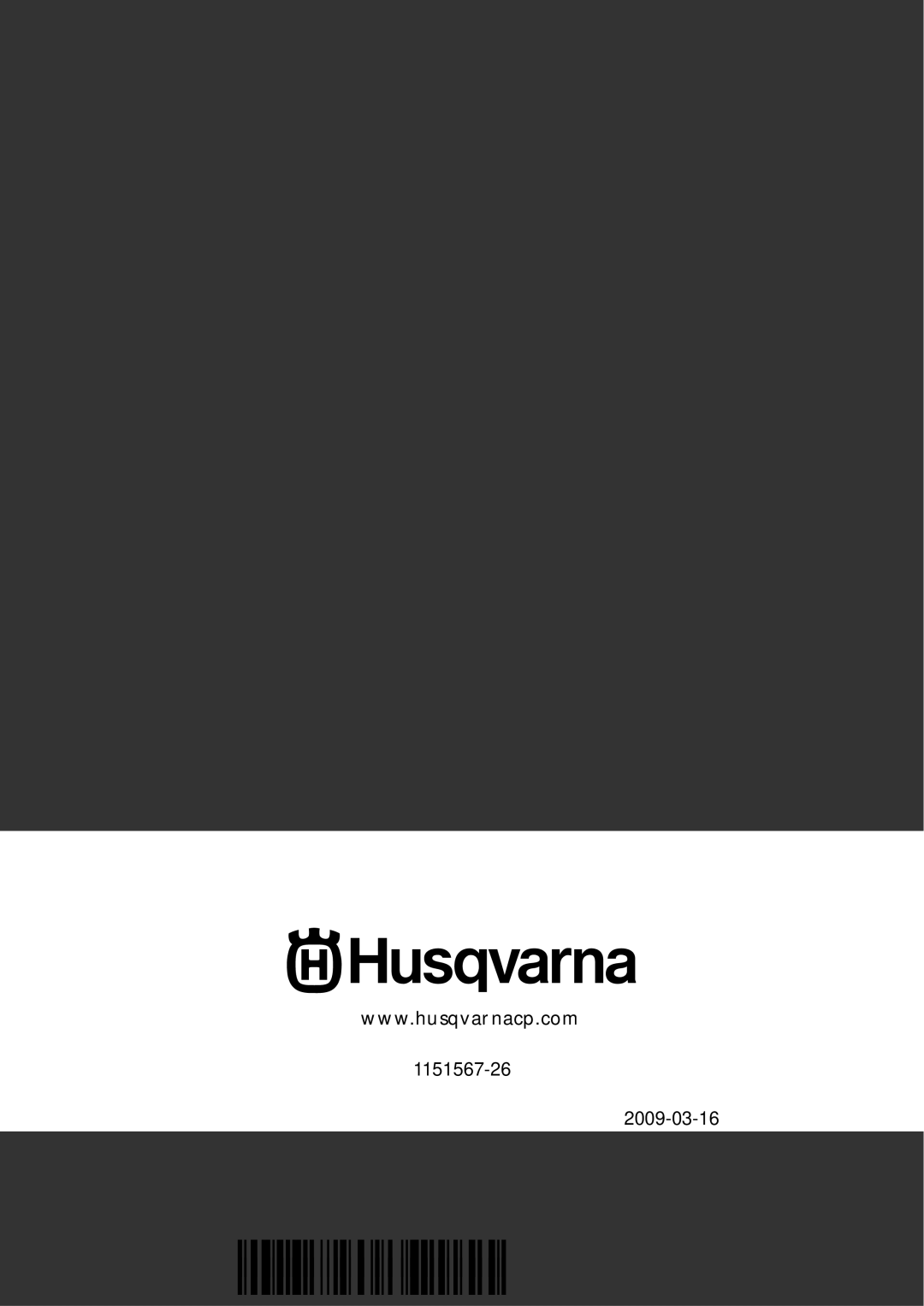 Husqvarna DXR-310 manual 1151567-26 2009-03-16 