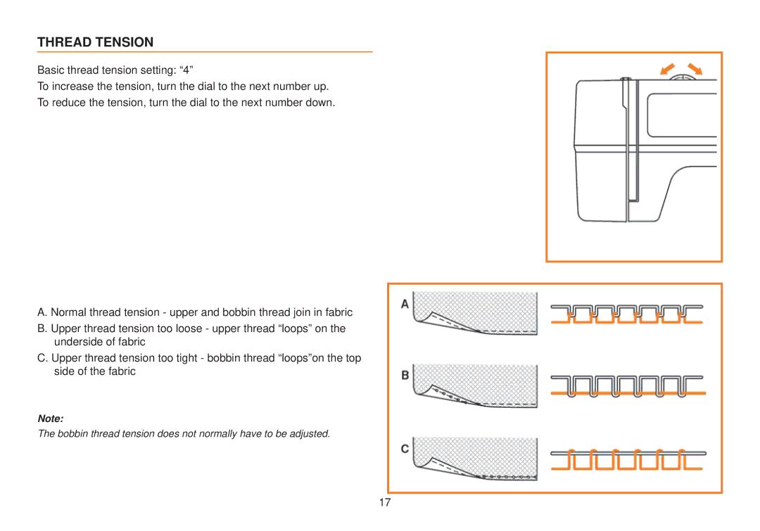 Husqvarna E10 manual Thread Tension 