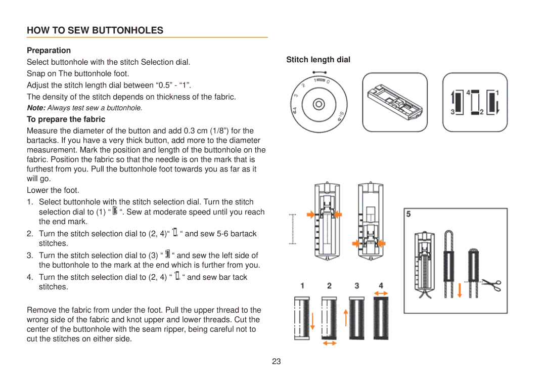 Husqvarna E10 manual HOW to SEW Buttonholes, Preparation, To prepare the fabric 