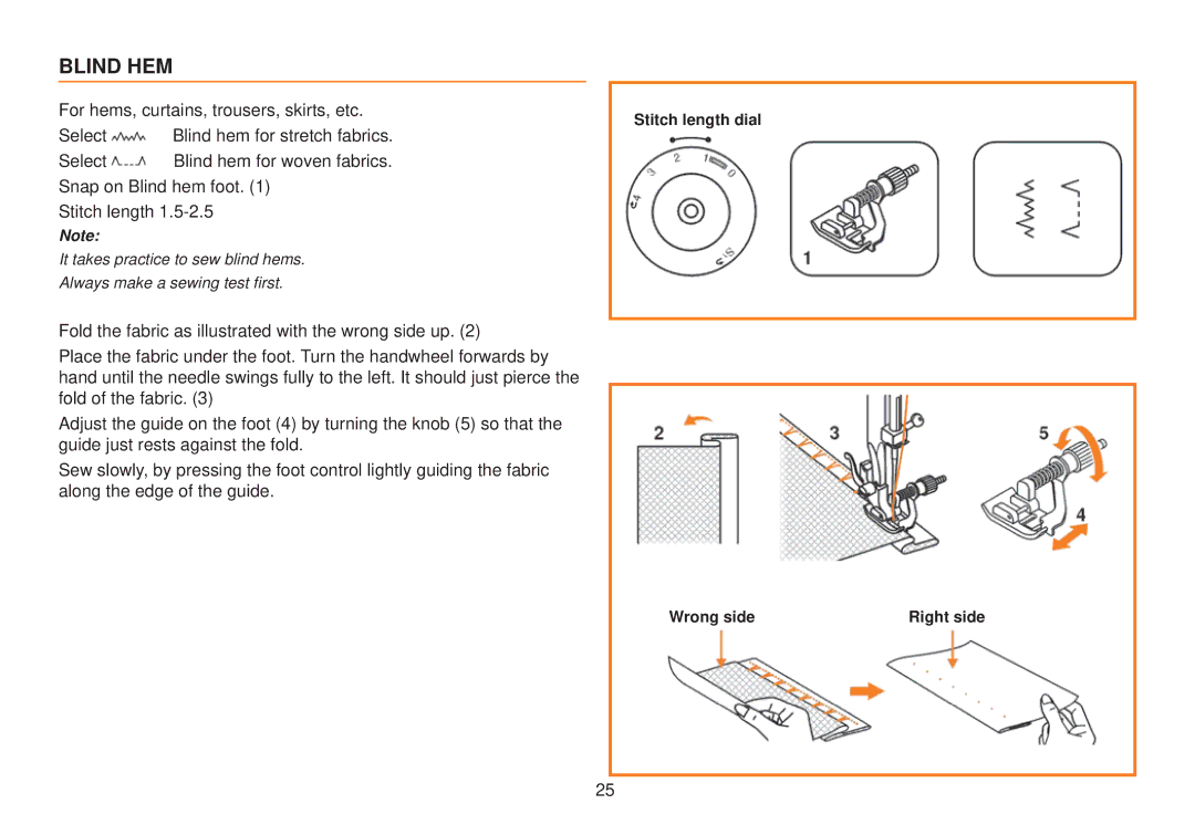 Husqvarna E10 manual Blind HEM 