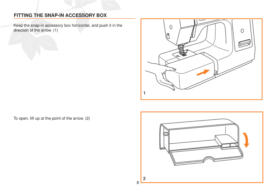 Husqvarna E10 manual Fitting the SNAP-IN Accessory BOX 