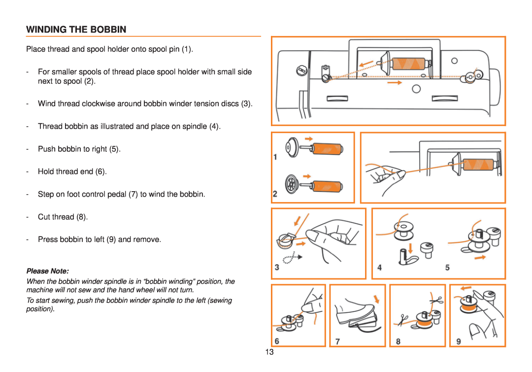 Husqvarna E10 manual Winding The Bobbin 
