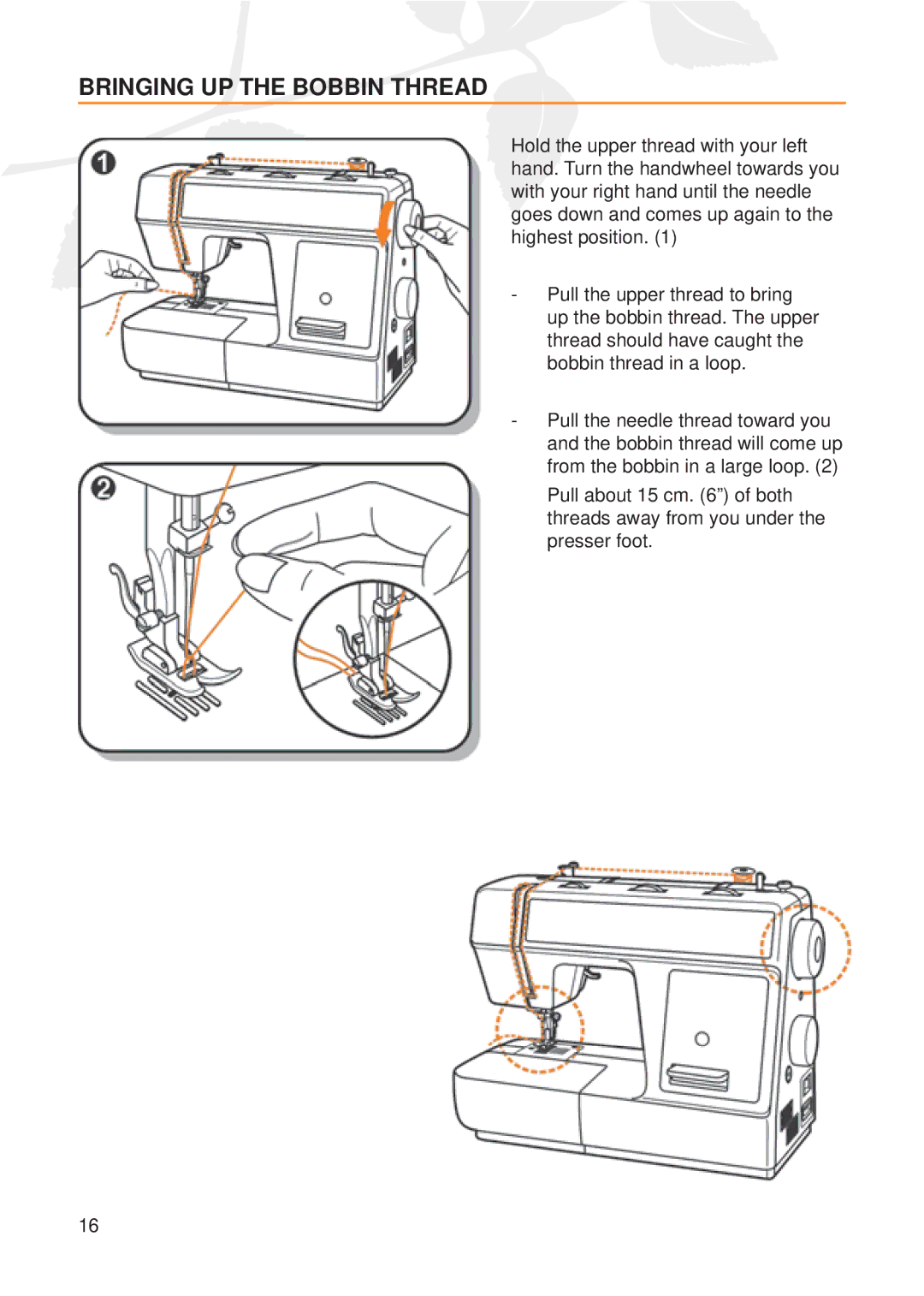 Husqvarna E20 manual Bringing UP the Bobbin Thread 