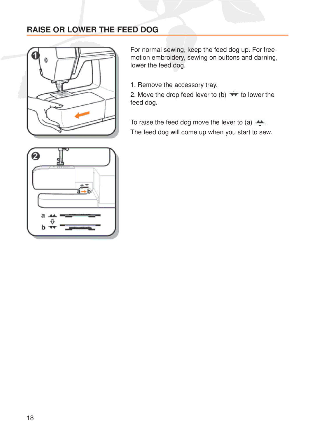 Husqvarna E20 manual Raise or Lower the Feed DOG 