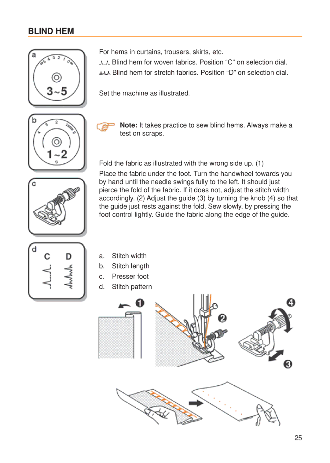 Husqvarna E20 manual Blind HEM 