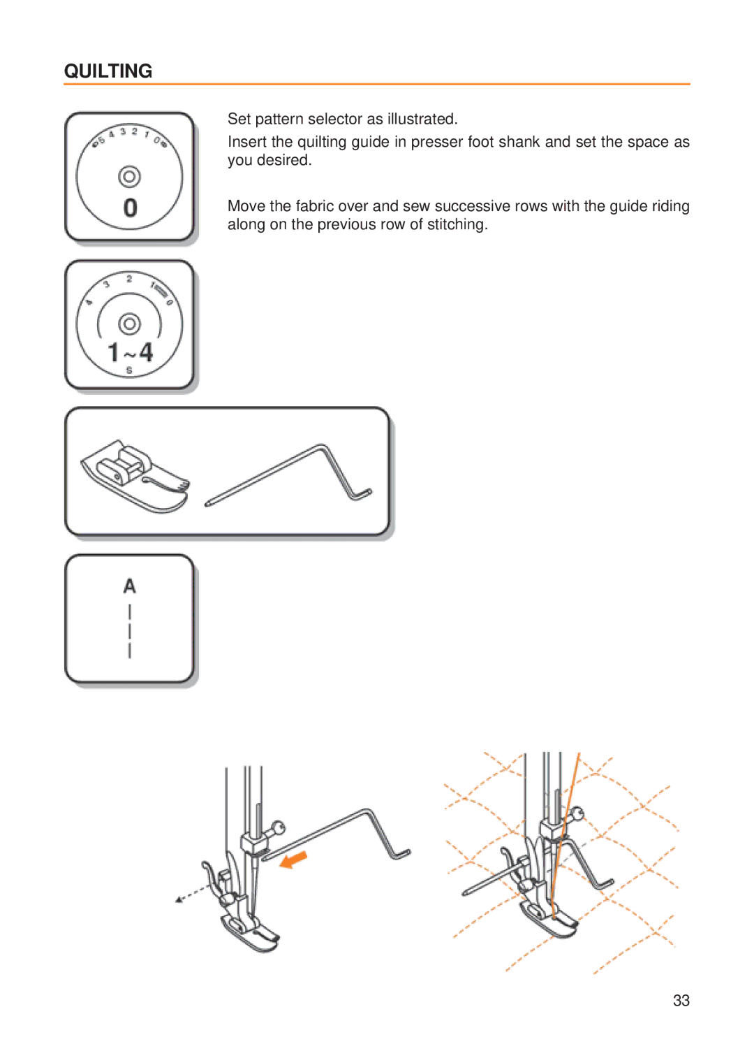 Husqvarna E20 manual Quilting 