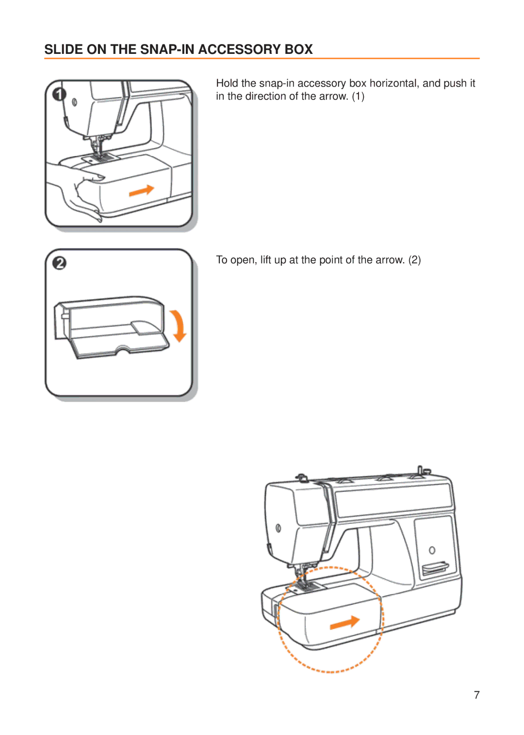 Husqvarna E20 manual Slide on the SNAP-IN Accessory BOX 